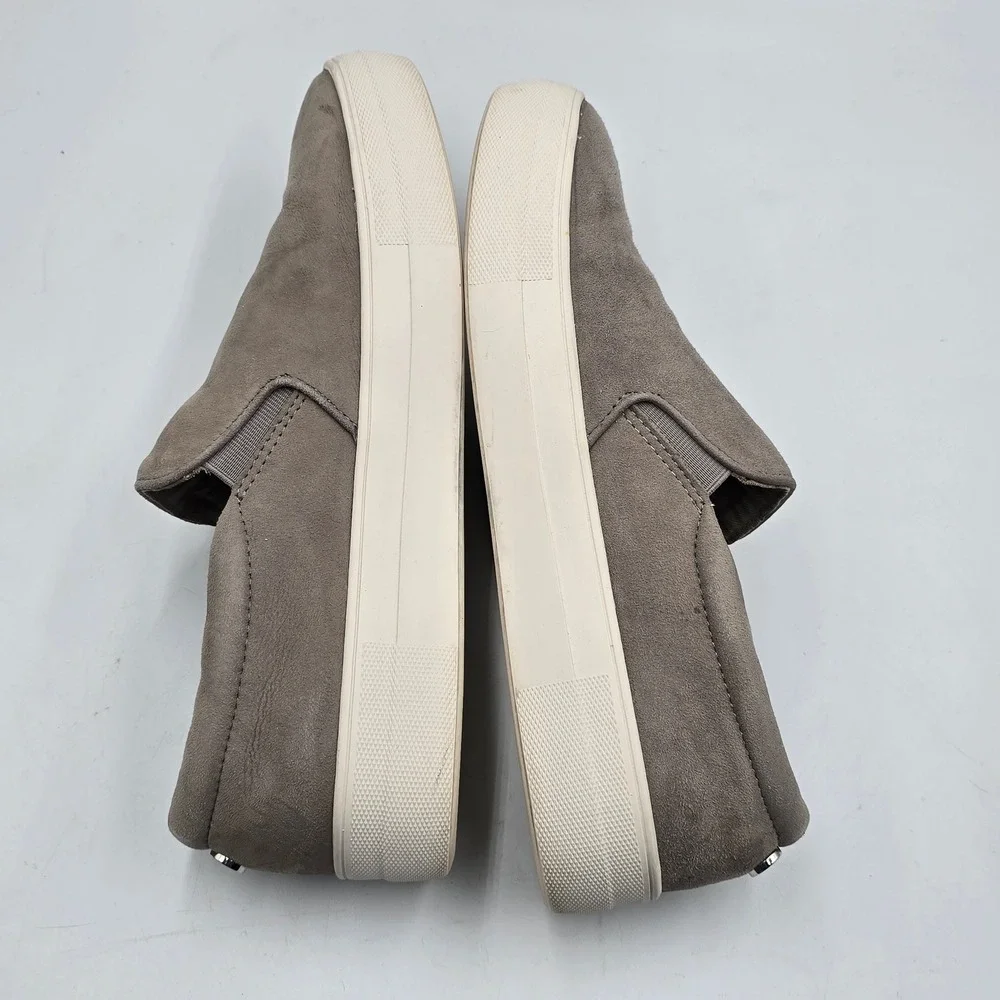 Steve Madden Sneaker Womens 10 Gills Grey Suede Slip On Platform Casual Shoes